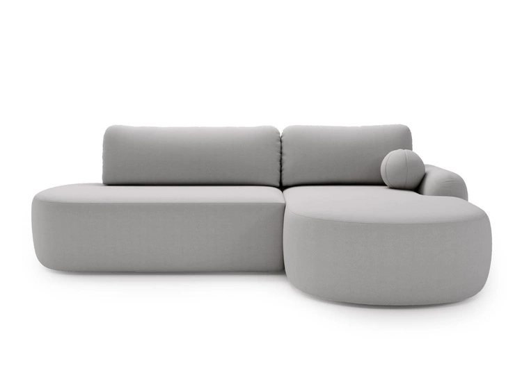 Ecksofa L-Form Rechts mit Schlaffunktion und Bettkasten Aurio O Grau