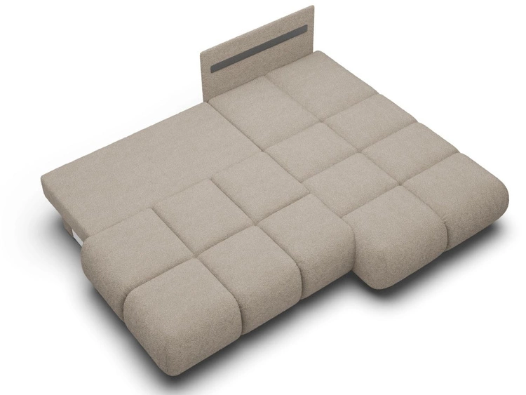 Ecksofa mit Schlaffunktion und Bettkasten Rechts Milet Grau