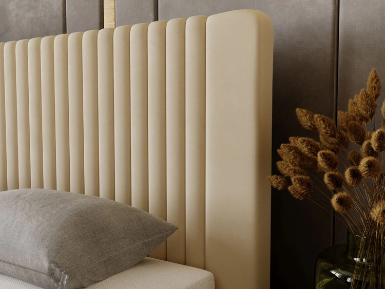 Polsterbett mit Bettkasten und Lattenrost 160x200 Malmo Beige