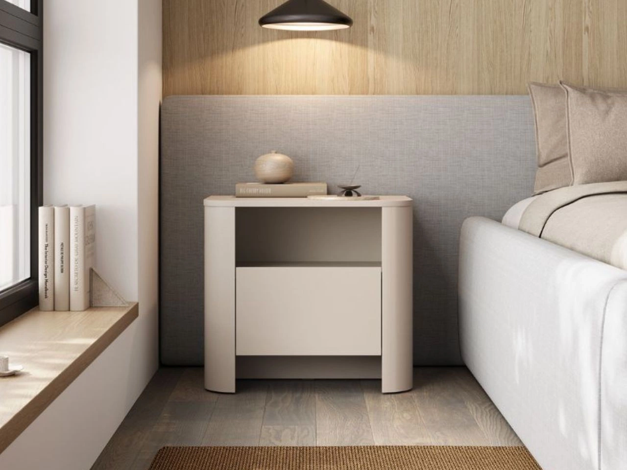 Nachttisch mit Schublade fürs Schlafzimmer Brillo Kaschmir