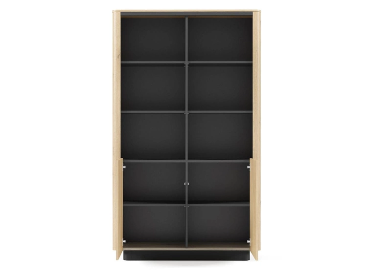 Regal mit zwei Schränken Fascino Eiche Cremona, Schwarz