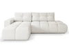 Ecksofa L-Form Links mit Schlaffunktion und Bettkasten Sile L Hellbeige