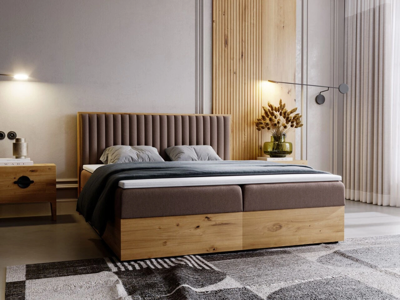 Boxspringbett mit Bettkasten 160x200 Forest Braun