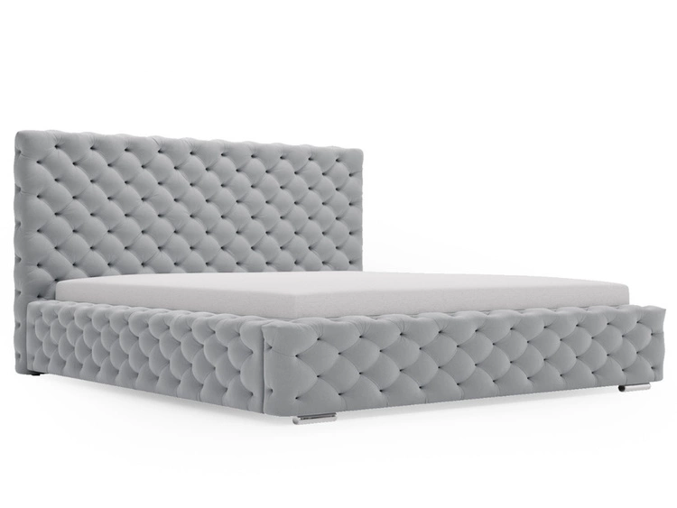 Polsterbett mit Bettkasten und Lattenrost 120x200 Astra Hellgrau