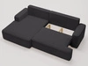 Ecksofa L-Form Links mit Schlaffunktion und Bettkasten California Schwarz