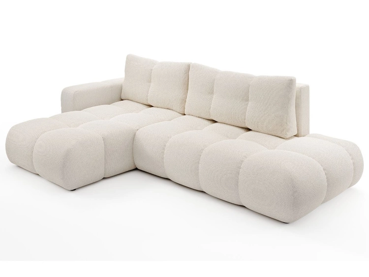 Ecksofa L-Form Links mit Schlaffunktion und Bettkasten Sile L Dunkelbeige
