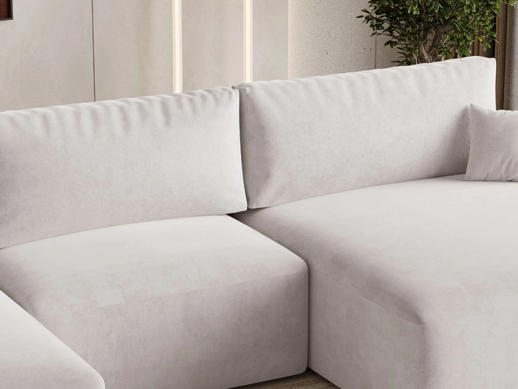 Wohnlandschaft mit Schlaffunktion und Bettkasten Serene Grau