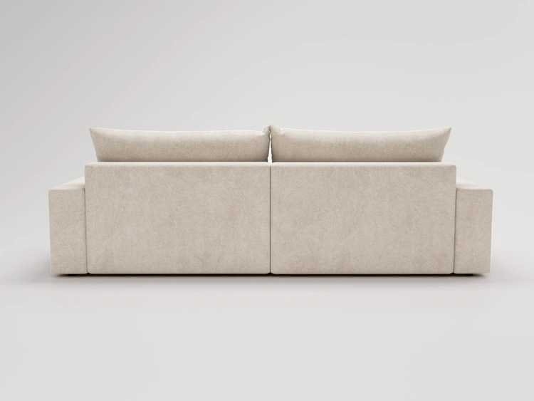 Ecksofa L-Form mit Schlaffunktion und Bettkasten Havi Rechts Hellbeige