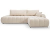 Ecksofa mit Schlaffunktion und Bettkasten Rechts Adoro Hellbeige