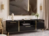 TV-Schrank im Glamour-Stil mit Schränken und Schublade Lunelie Schwarz Hochglanz