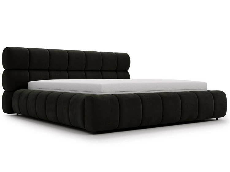 Polsterbett mit Bettkasten und Lattenrost 160x200 Mellow Dunkelgrau