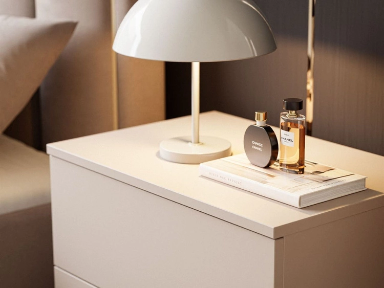 Nachttisch mit zwei Schubladen Nuveo Kaschmir