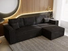 Ecksofa L-Form mit Schlaffunktion und Bettkasten Prato XL Schwarz