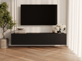 TV-Lowboard mit Türen 150 cm Kioto Schwarz matt