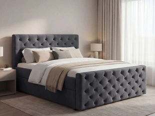 Boxspringbett mit Bettkasten 160x200 Montego Dunkel grau