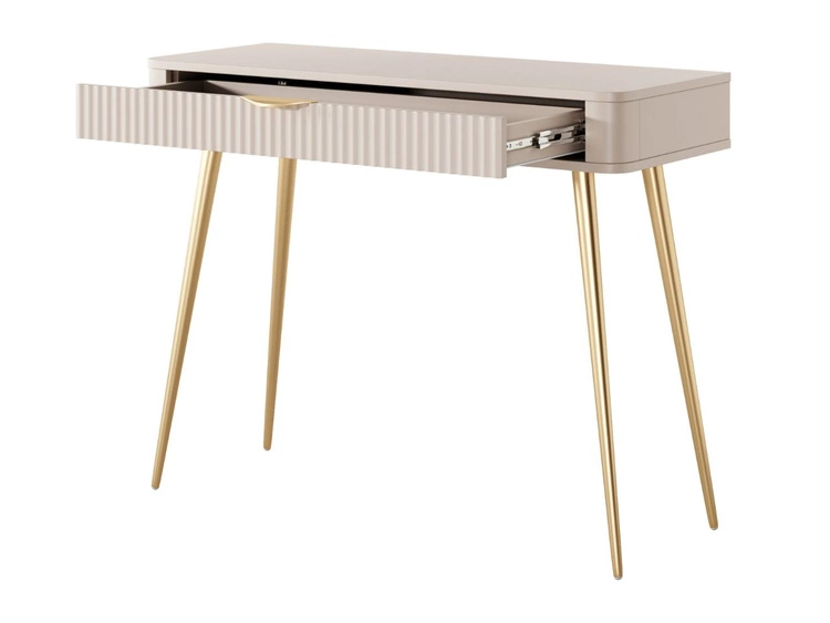 Schminktisch mit Goldenen Metallbeinen Latina Beige
