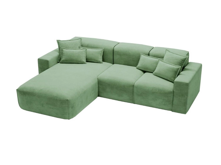 Ecksofa L-Form Links Moderne Ecksofa Leni Grün