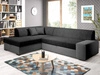 Ecksofa L-Form Links mit Schlaffunktion und Bettkasten Fresto Schwarz