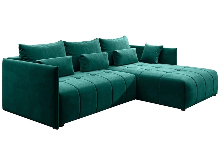 Ecksofa L-Form mit Schlaffunktion und Bettkasten Ardi Grün