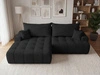 Ecksofa L-Form mit Schlaffunktion und Bettkasten Tulio Links Schwarz