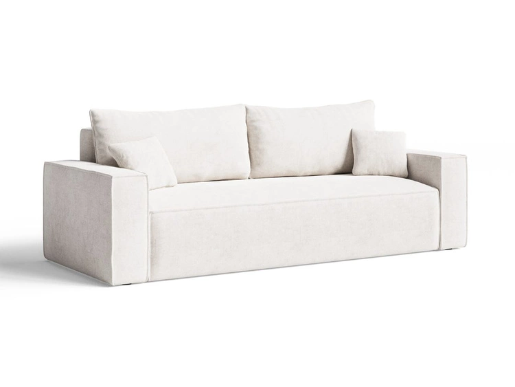 Schlafsofa mit Bettfunktion und Bettkasten Sivra Creme