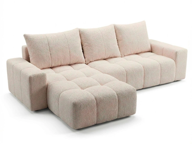 Ecksofa L-Form mit Schlaffunktion und Bettkasten Bresso Beige