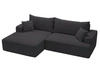 Ecksofa L-Form Links mit Schlaffunktion und Bettkasten California Schwarz