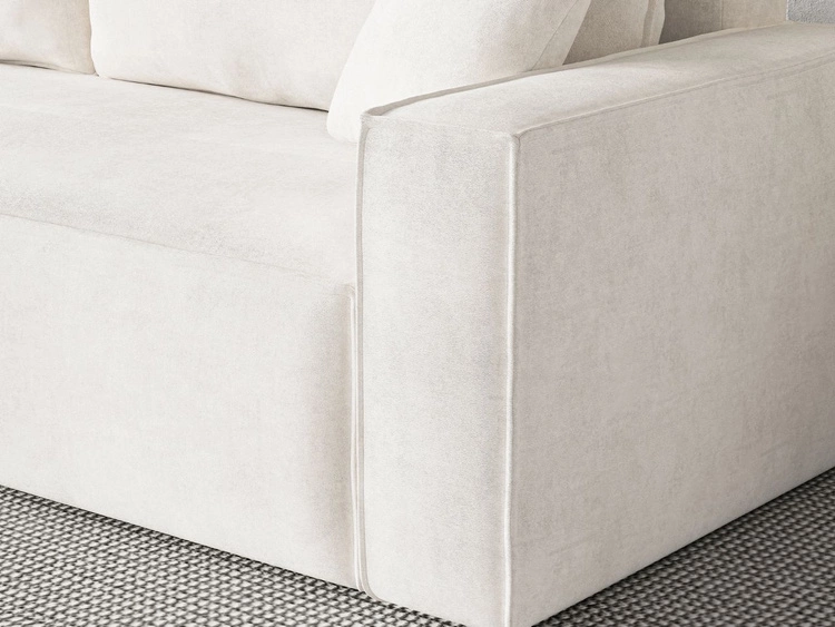 Schlafsofa mit Bettfunktion und Bettkasten Sivra Creme