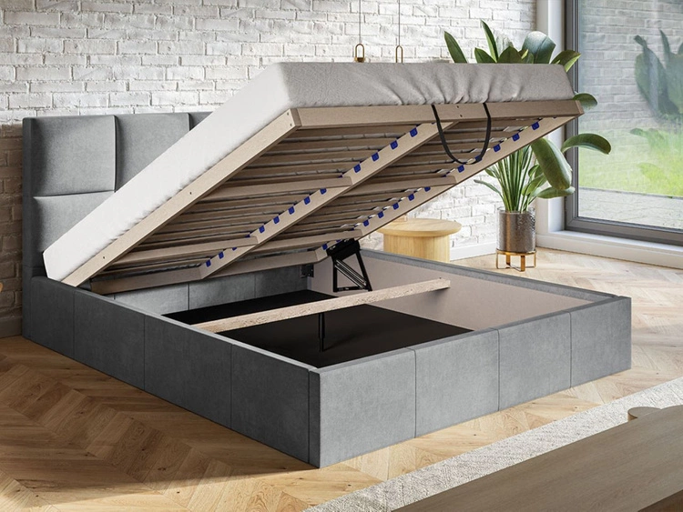 Polsterbett mit Bettkasten und Lattenrost 140x200 Malo Beige