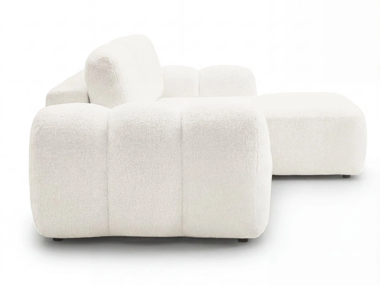 Ecksofa L-Form mit Schlaffunktion und Bettkasten Avelin Rechts Creme