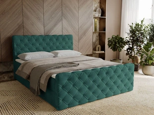Boxspringbett mit Bettkasten 140x200 Lunaris Grün