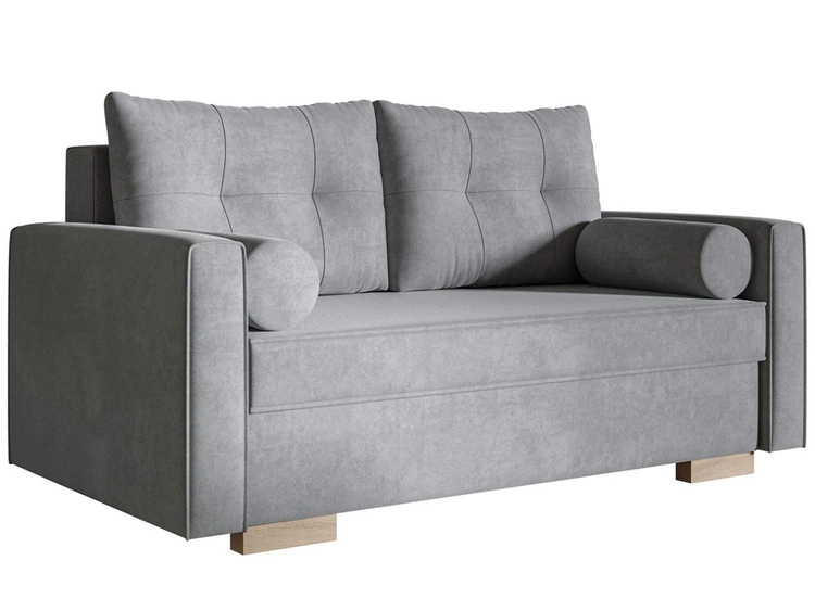 Schlafsofa mit Bettfunktion und Bettkasten Pori Grau