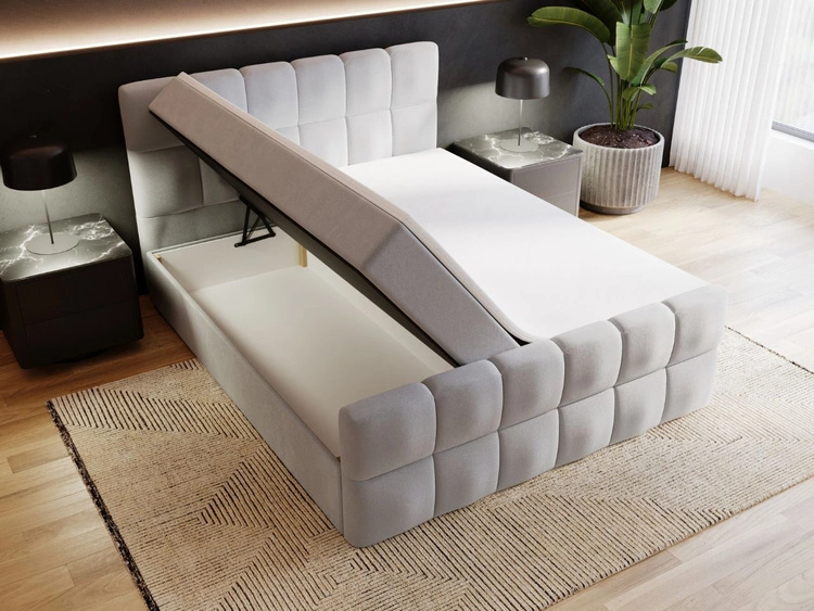 Boxspringbett mit Bettkasten 180x200 Alicante Grau