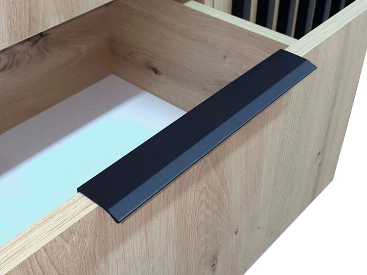 Kommode mit Türe und Schubladen 105 cm Macron Arisan Eiche Schwarz