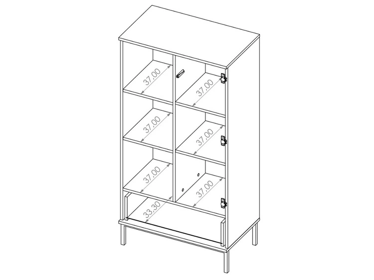 Regal mit Schublade und Türen Soroko Hickory