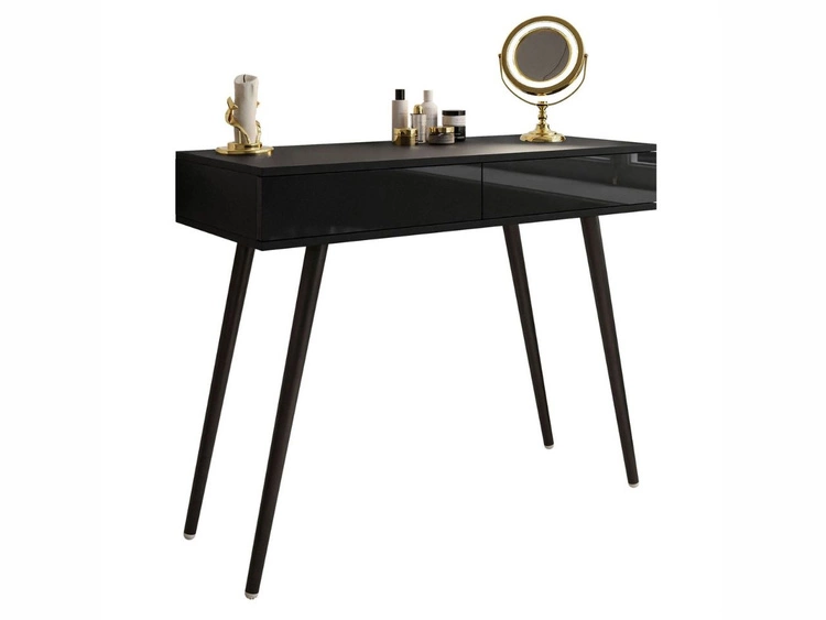Konsolentisch mit Schubladen und schwarzen Beinen Olivine Schwarz Hochglanz