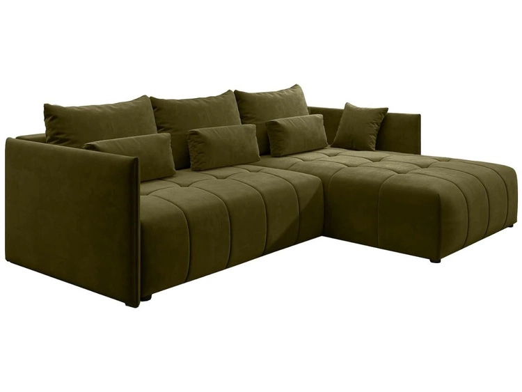 Ecksofa L-Form mit Schlaffunktion und Bettkasten Ardi Dunkelgrün