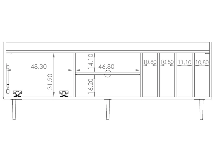 TV-Lowboard mit Türe 150 cm Vasa Braun