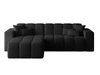 Ecksofa L-Form Links Nork Schwarz