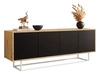 TV-Lowboard mit Türen auf weißem Gestell Vivance Schwarz und Artisan Eiche