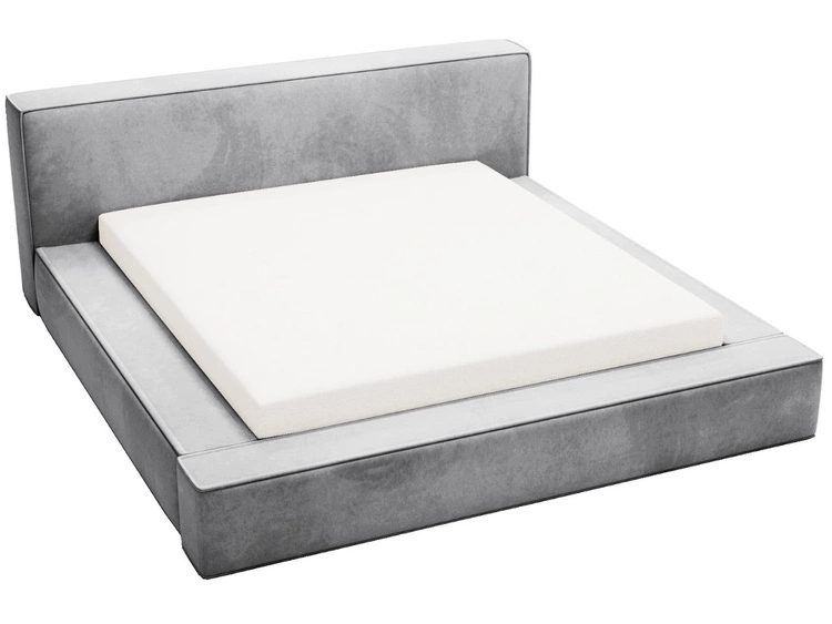 Polsterbett mit Bettkasten und Lattenrost 140x200 Mali Grau