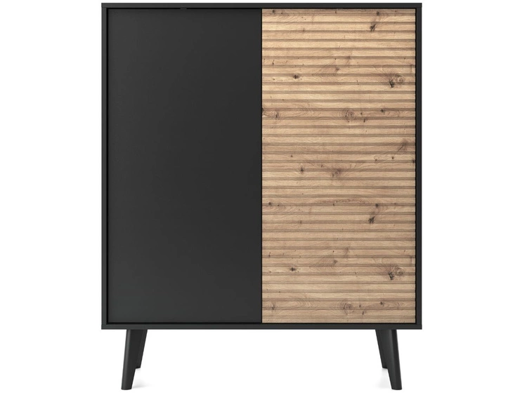 Zweitürige Kommode Astro Schwarz, Artisan Eiche