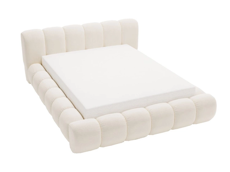 Polsterbett mit Bettkasten und Lattenrost 160x200 Doria Creme