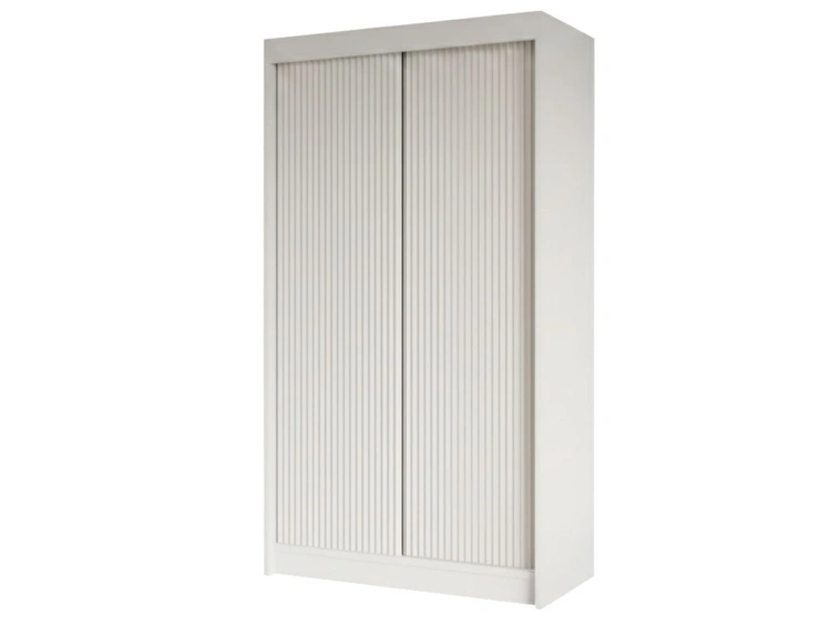 Schiebetürenschrank mit geriffelter Front 120 cm Fano Weiß