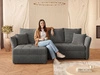 Ecksofa L-Form mit Schlaffunktion und Bettkasten Lino Dunkelgrau