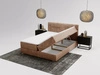 Boxspringbett mit Bettkasten 140x200 Forte Beige