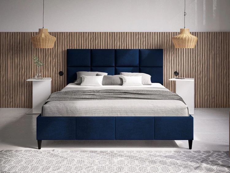 Polsterbett mit Lattenrost 160x200 Luxe Dunkelblau