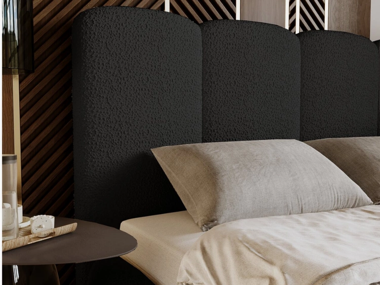 Polsterbett mit Bettkasten und Lattenrost 140x200 Galli Schwarz