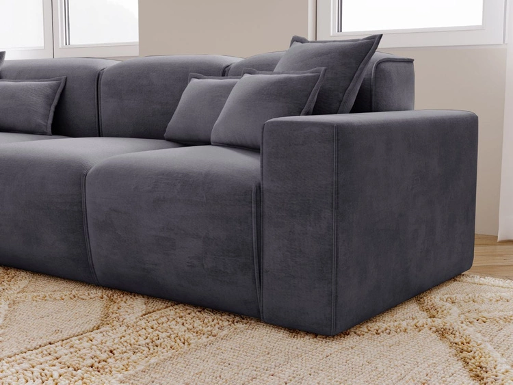 Ecksofa L-Form Links Moderne Ecksofa Leni Dunkelgrau