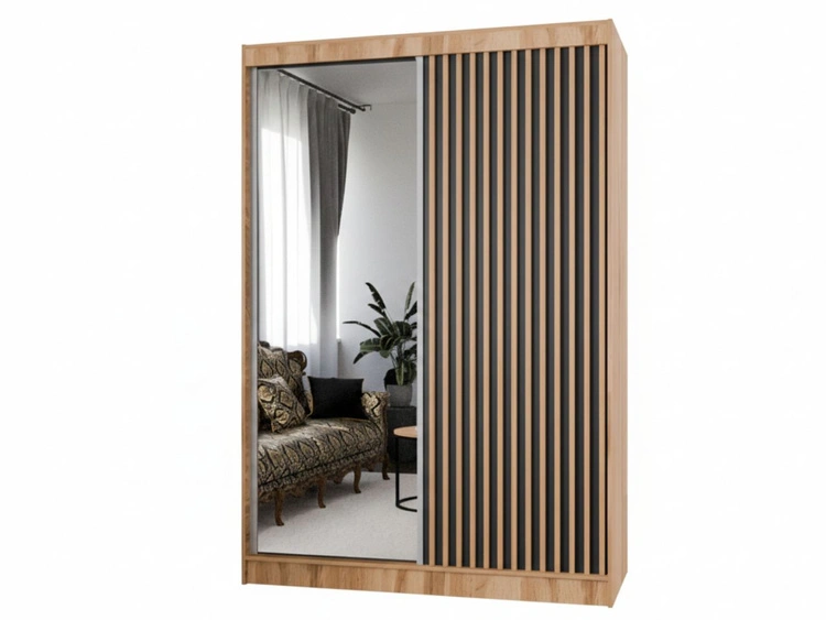 150 cm \ Schwarz || Wotan Eiche ||  Handwerk Goldene Eiche \ Ja